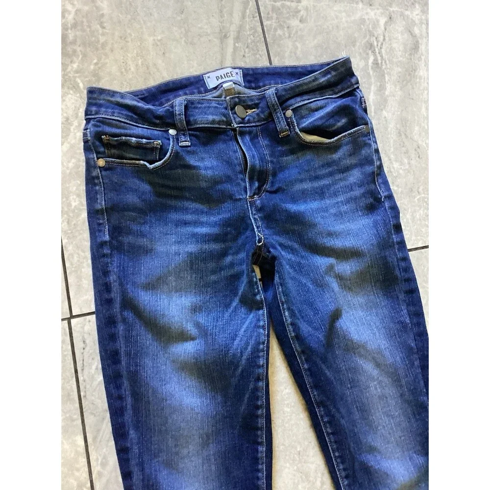 Paige Verdugo Crop Mid Rise Jeans Dark Wash 27